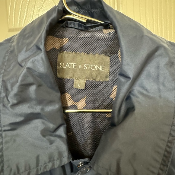 High End Slate & Stone Snap Up Windbreaker Jacket Mens L MINTY - Picture 3 of 6
